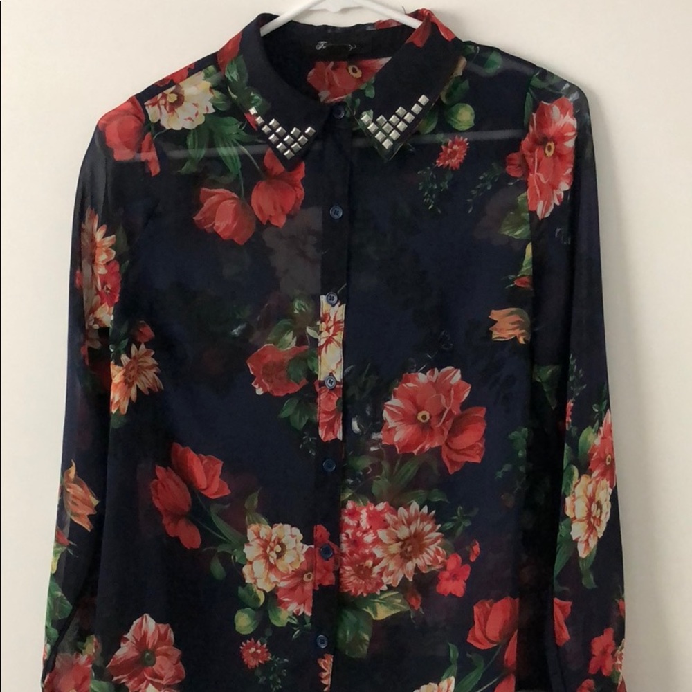 Blue Floral Blouse